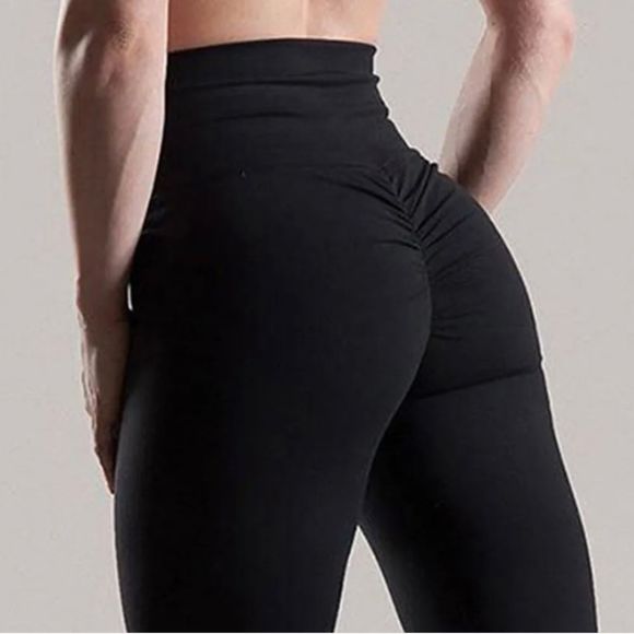 Women Leggings Booty Scrunch Round High Waist Butt Yoga Legging Fitness Pants - Picture 5 of 12
